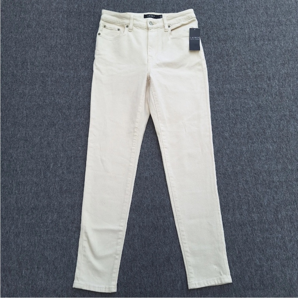 NWT Lauren Ralph Lauren Mascarpone Cream Slim Jeans size 4